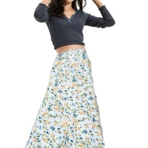 New American Eagle Cottage Floral High Rise Maxi Skirt Purple Womens Sz XS